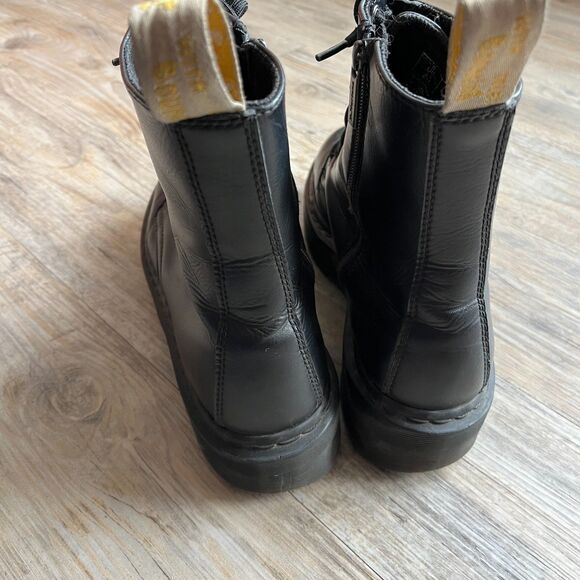 Dr Martens Jadon Platform Black Smooth Leather Zip Boots Women's 11 / EU 43 - Picture 7 of 11